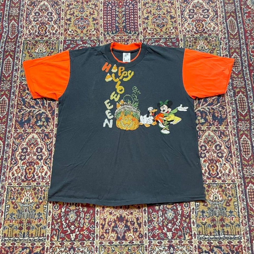 Vtg 80s / 90s LA Sportswear happy halloween goofy Minnie mouse‎ disney tshirt XL